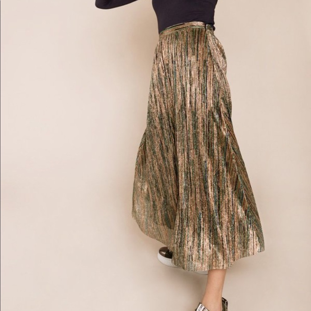 ba&sh Suzon Metallic Skirt midi medium